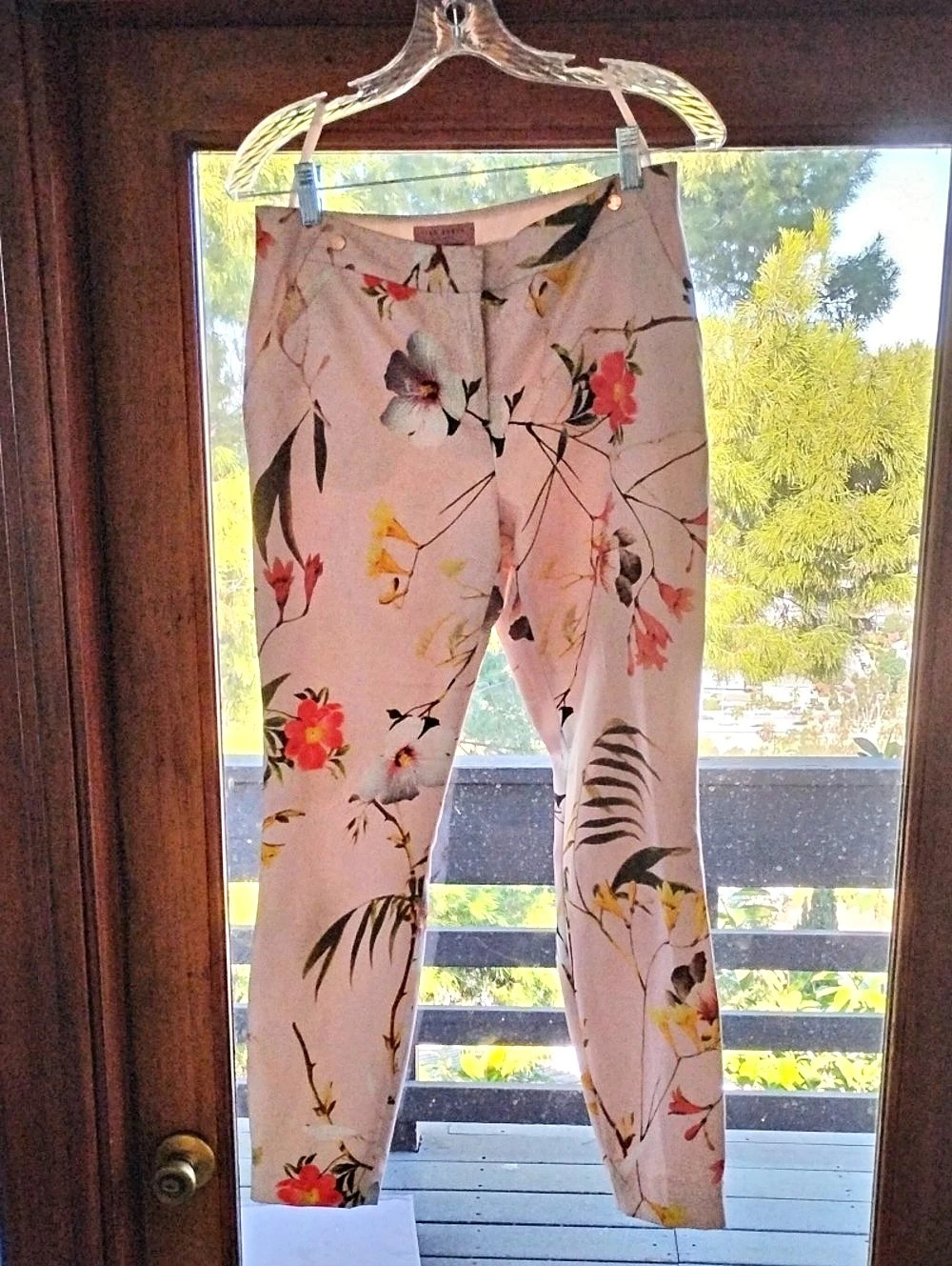 Ted Baker Floral Skinny Pants Pink Size 2